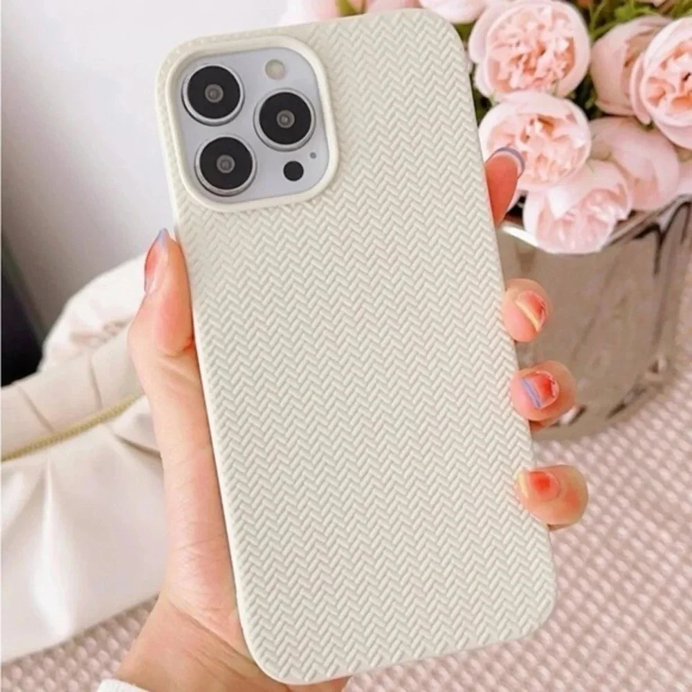⚠️Clearance🫧iPhone 13/Pro Max 2pcs Cute Textured iPhone Cases Pink And White - Picture 4 of 4